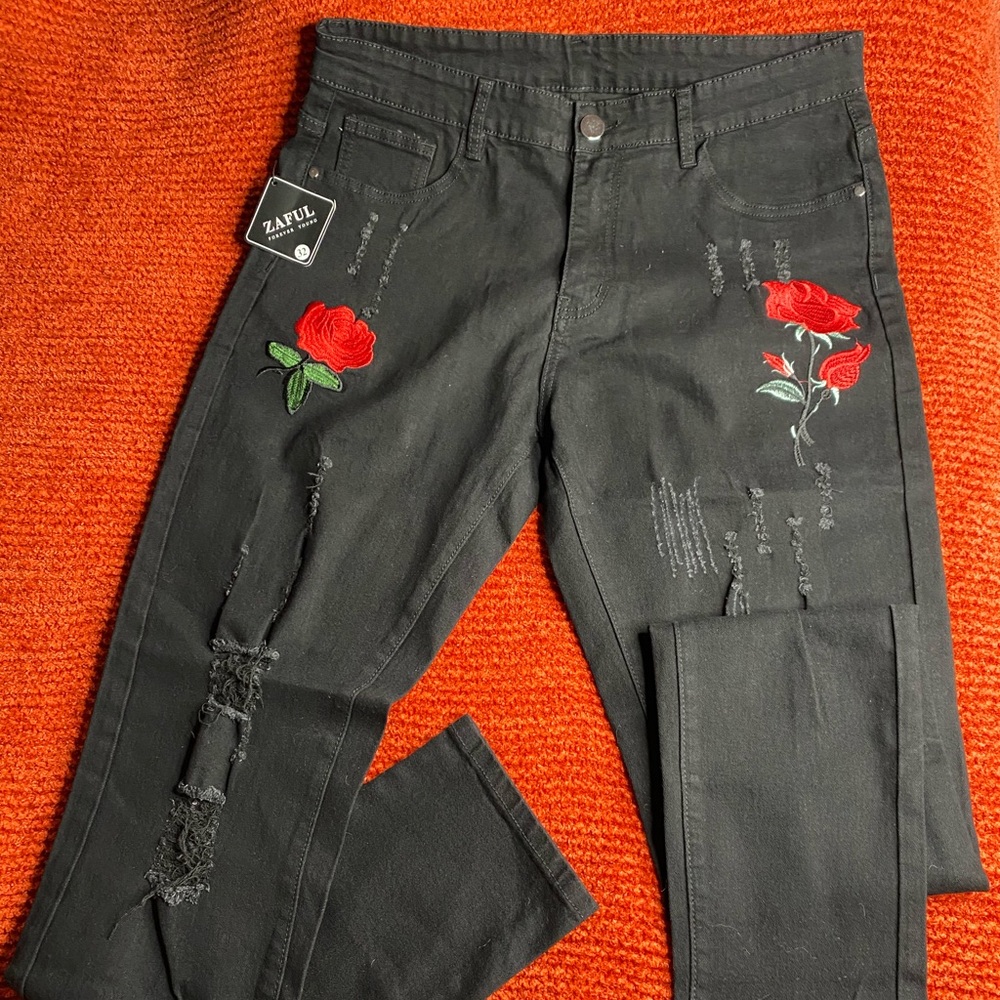 Distressed jeans